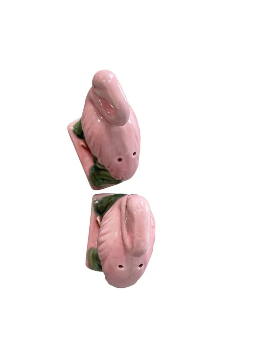 Vintage Pink Flamingo Ceramic Salt & Pepper Shaker Set Hand Painted Palm Beach